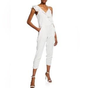 Parker White Fabric with Pink Label Jumpsuit, asymmetric design, size S